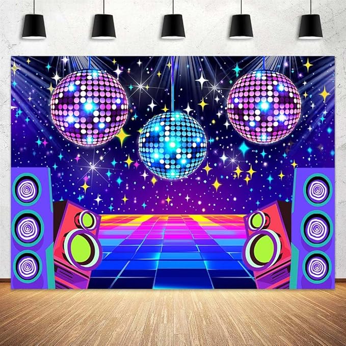 Dance Party Backdrop Retro 80s 90s Theme Stage Dance Ball Music Birthday Party - Image 5