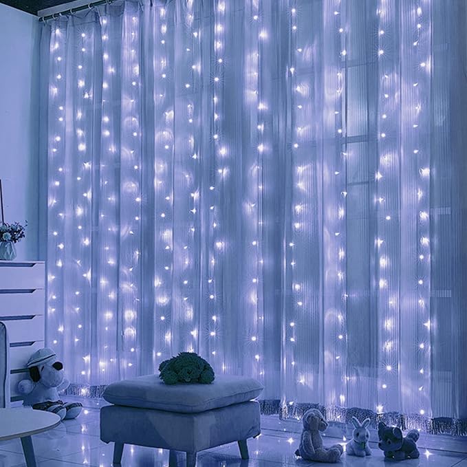 HOME LIGHTING Window Curtain String Lights, 300 LED 8 Lighting Modes Fairy - Image 7