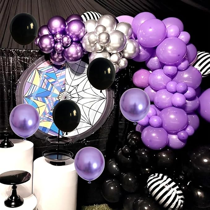 Purple and Black Balloons, 60 Packs 12 Inch Dark Purple Light Purple Black - Image 6