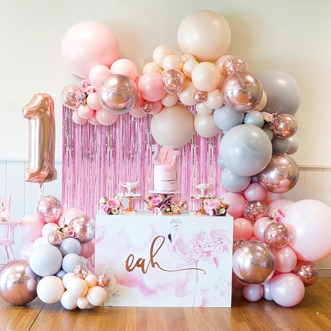 6 Pack Pink Foil Fringe Curtains Streamers Party Decorations 3.3 x 8.2 ft - Image 5