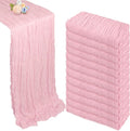 12 Pack Pink Cheesecloth Table Runner 10ft Boho Gauze Fabric Cheese Cloth Table by Pepmily