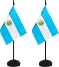2 Pack Argentina Desk Flag Set, Argentine Desktop Small Miniature Table Office by Unknown