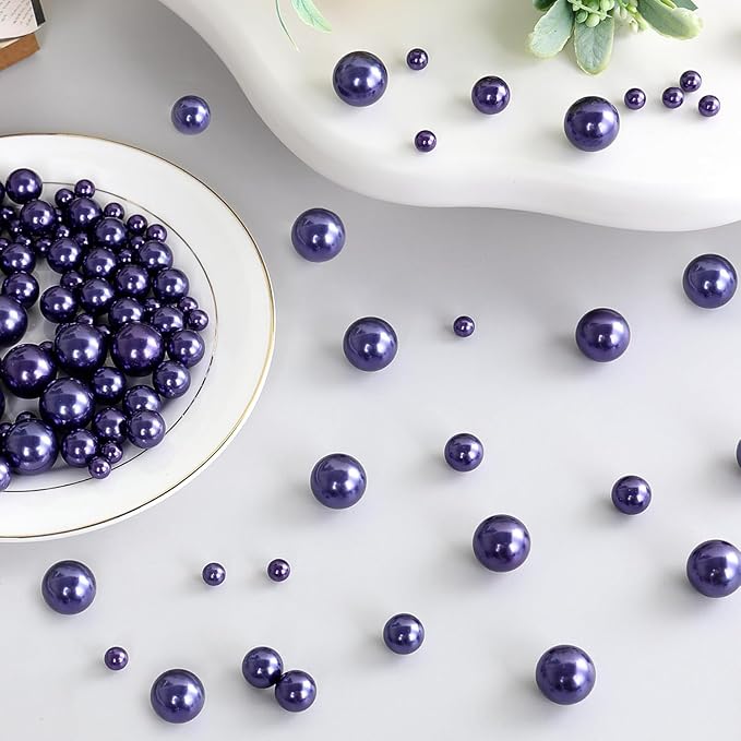 260Pcs Dark Purple Glossy Beads - Image 4