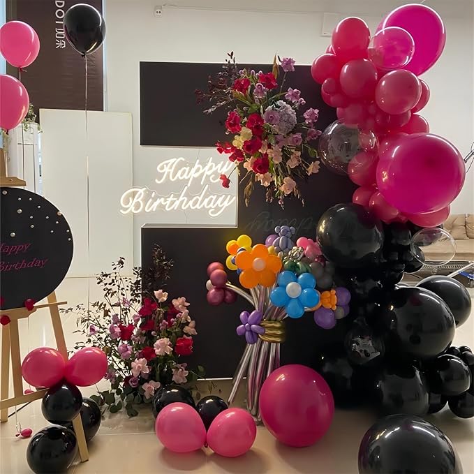 100pcs Hot Pink Balloons, Helium Quality 12 inch Bright Pink Latex Party Balloon - Image 5