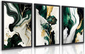 IAFWZX Wood Framed Green Gold Abstract Wall Art, Emerald Marble Textured Wall by Unknown