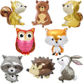 8 PCS Woodland Animal Balloons Forest Animals Foil Mylar Balloon by Dnqawv