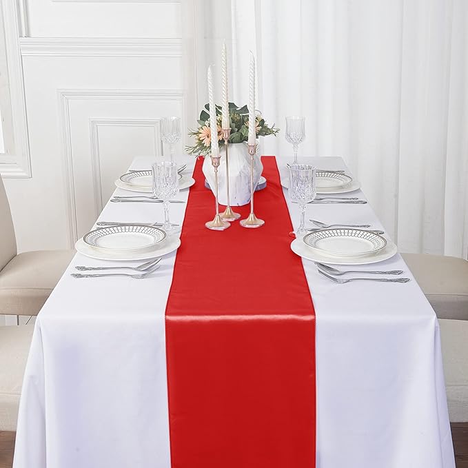 12Pack Table Runner 12 x 108 Inches Satin Silk Table Runner - Image 7