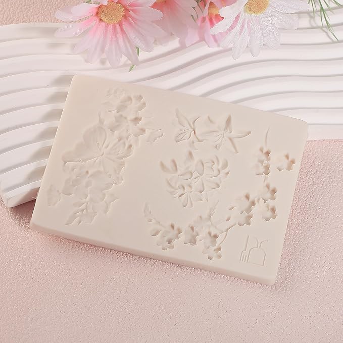 1 Pcs 3D Embossed Flower Fondant Mold, Exquisite Butterfly Lily Chocolate - Image 3