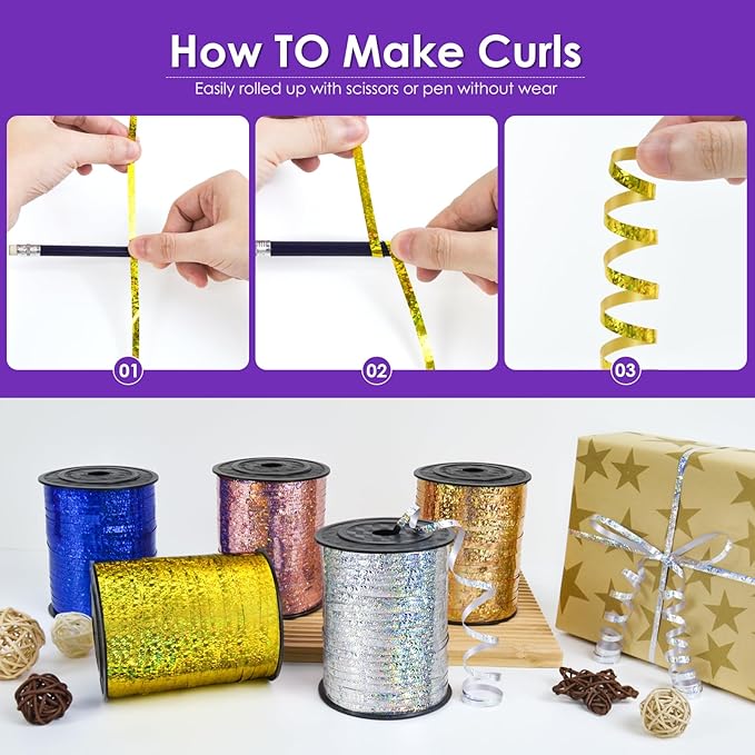 Dark Purple Curling Ribbon - Image 3