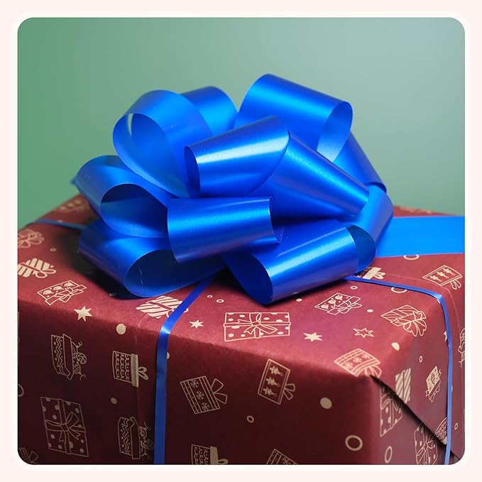 12 PCS 6 Inch Blue Pull Bows - Image 7