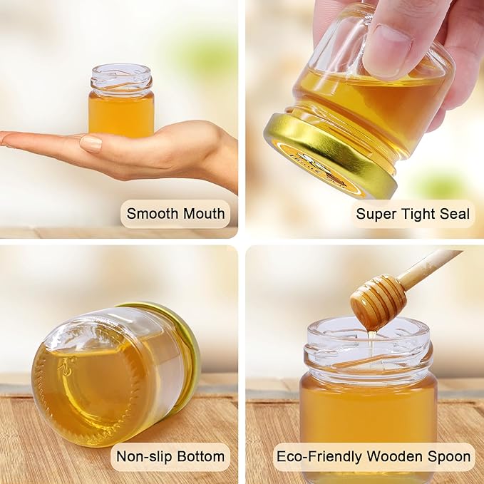 Aliggbent 126 Pack Mini Honey Jars - Image 3