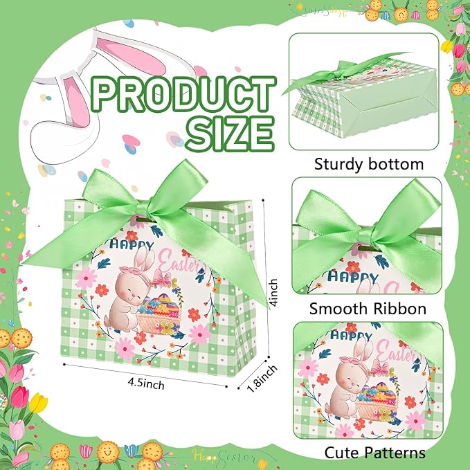 24Pack Small Easter Bags for Goodies, 4.5×3.9×1.8inch Small Easter Treat Bags - Image 3