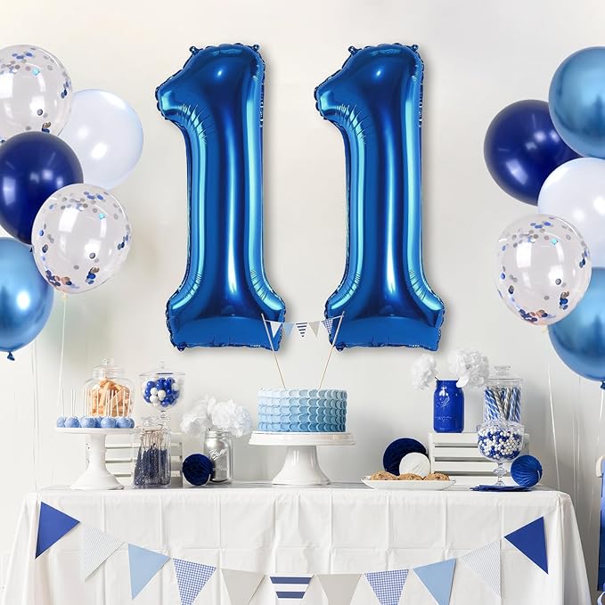 Foil Number Balloons 11, Self Inflating Big 11 Balloon Number - Image 6