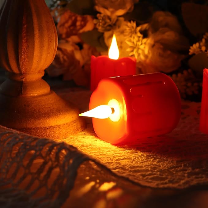 FREEPOWER Rechargeable Flameless LED Votive Candles Red Waterproof LED Candles - Image 2