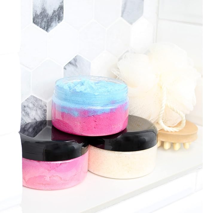Cornucopia Brands 8oz Clear Plastic Jars w/Black Plastic Lids; BPA Free PET - Image 2