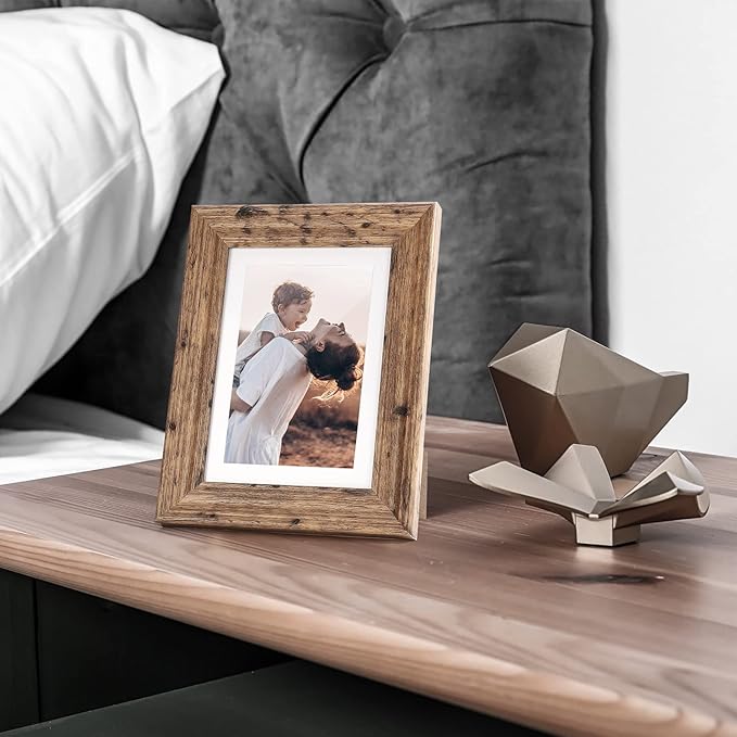 TWING 5x7 Picture Frames Set of 6, Rustic Picture Frame 4x6 - Image 3