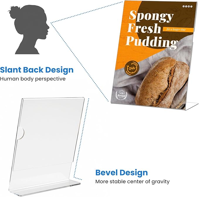 10 Pack Acrylic Sign Holder 5 x 7, L-Shape Clear Plastic Display Stand - Image 6