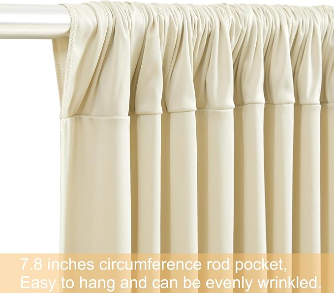 20ft x 12ft Beige Backdrop Curtains Wrinkle Free Backdrop Curtain - Image 7