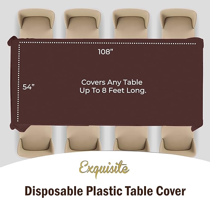Exquisite 12-Pack Premium Plastic Tablecloth 54in. x 108in. Rectangle Table - Image 4