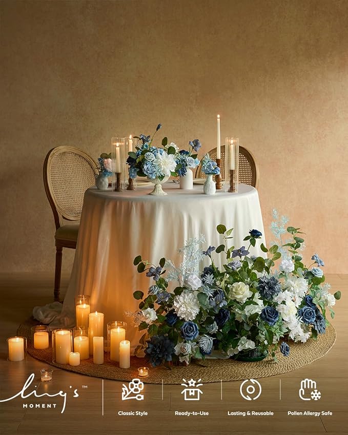 Ling's Moment 17.5" Tall Standing Artificial Flowers Arrangements 4 pcs Wedding - Image 4