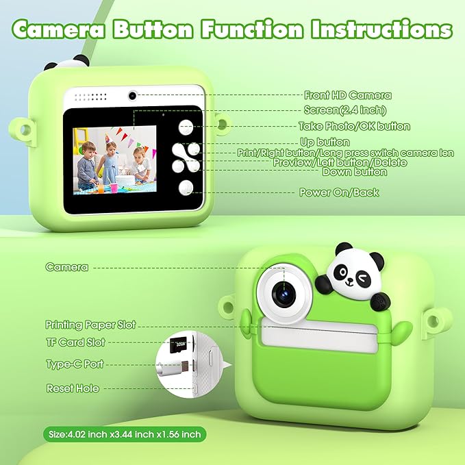 Kids Camera Instant Photo Printing, HD Digital Video Dual Cameras - Image 8