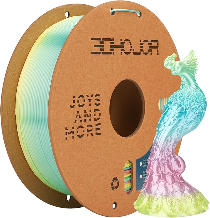 Silk PLA 3D Printer Filament 1.75mm Silk Shiny Fast Gradient Color Change by 3DHoJor