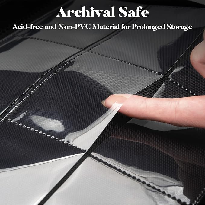 9 Pocket Zipper Card Binder, Fabmaker 360 Trading Card Holder Book, Premium PU - Image 4