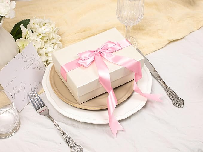 Rose Pink Satin Ribbon 1 inch X Continuous 100 Yards, Single Face Polyester - Image 5