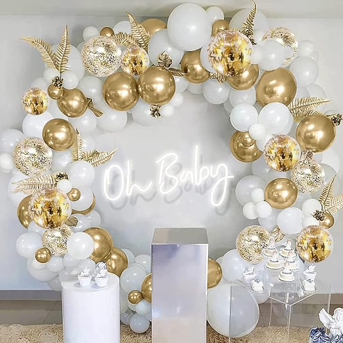 Balloons White and Gold, 60 Packs 12 Inch Metallic Gold Balloons Pearl White - Image 7