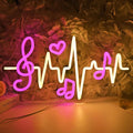 SYLHOME Led Neon Light Sign Music Note Wall Decor Sign Heartbeat Music Room by SYLHOME