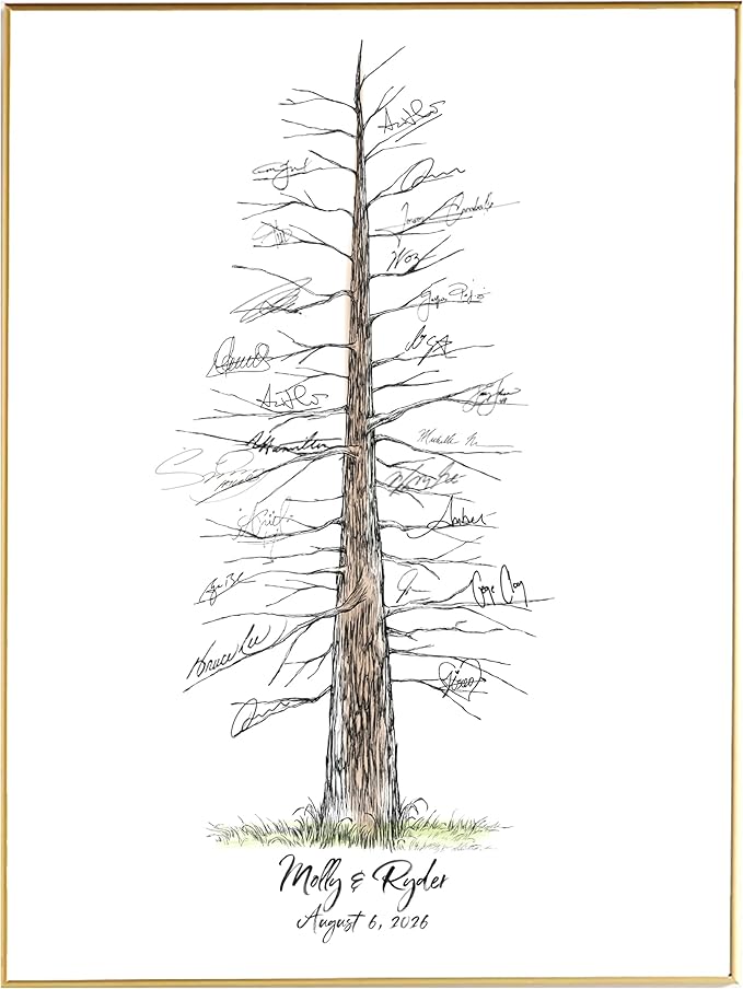 Guestbook Tree Signature Pine Tree by Magic+Wand+Ink