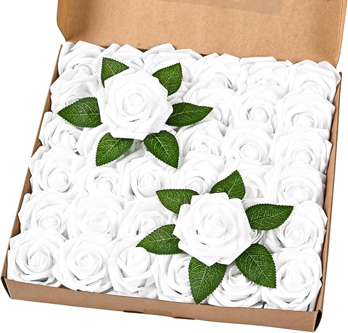 BLEUM CADE 36Pcs Artificial Flowers Fake Roses by BLEUMCADE