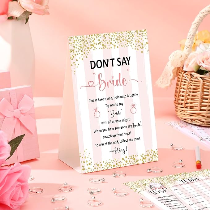Estune 331 Pcs Bridal Shower Games Supplies, 5 Sets 250 Pcs Wedding Cards 1 Put - Image 7