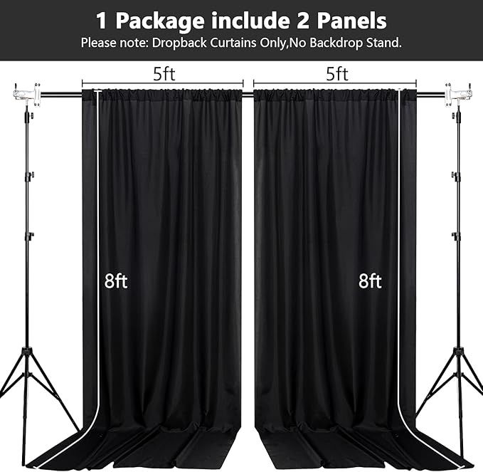 MEETSKY Black Backdrop Curtains - Image 3