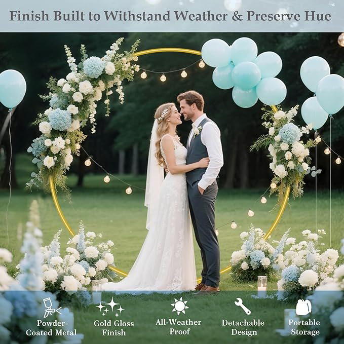 6.6FT Round Balloon Arch Stand Kit, Metal Circle Arch Backdrop Stand - Image 4