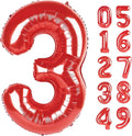 Number Balloon 40 Inch Red 3 Balloon, Mylar Foil Number 3 Balloon Red, Three by Upgesy