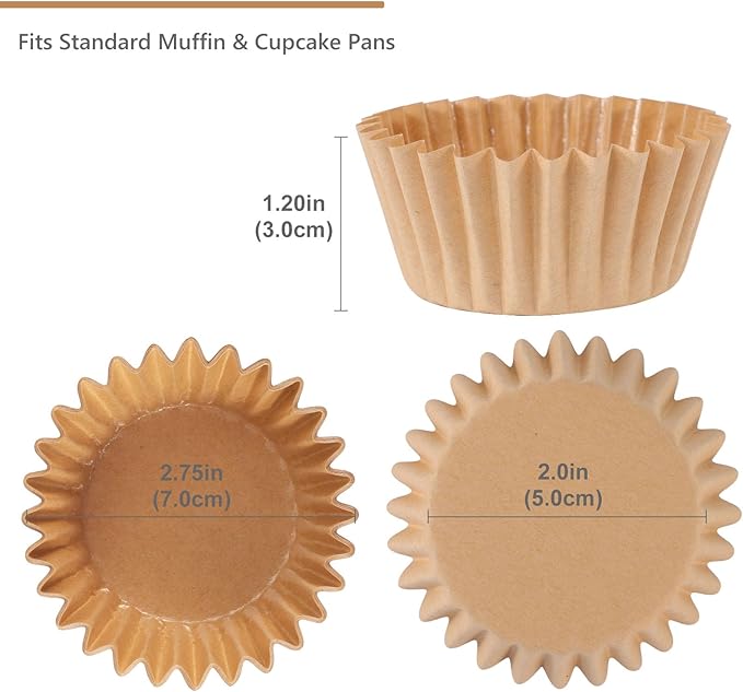 Caperci Heavy Duty Standard Natural Cupcake Liners 150 Counts - Image 5
