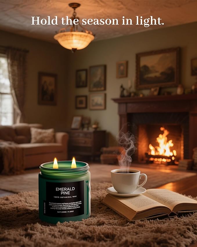 M&SENSE Pine Scented Candles Natural Soy Wax Clean Non Toxic 11.6oz 70 Hours - Image 7