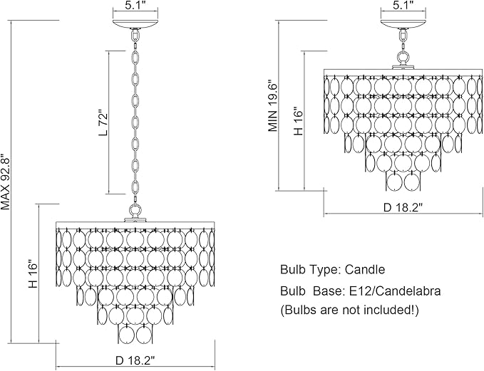 ALICE HOUSE 18.2" White Shell Chandeliers, Brushed Brass Finish, Coastal - Image 8