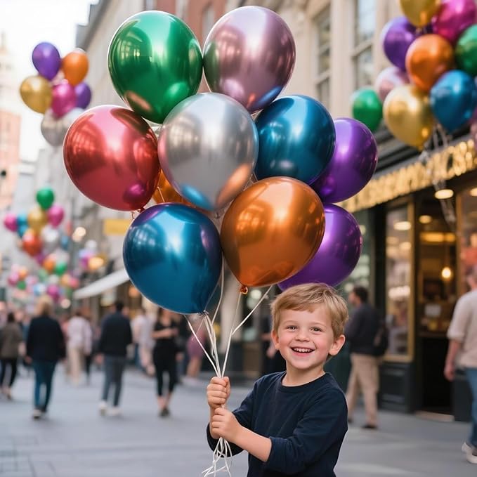 KAWKALSH Metallic Colorful Balloon 12 Inch - Image 4
