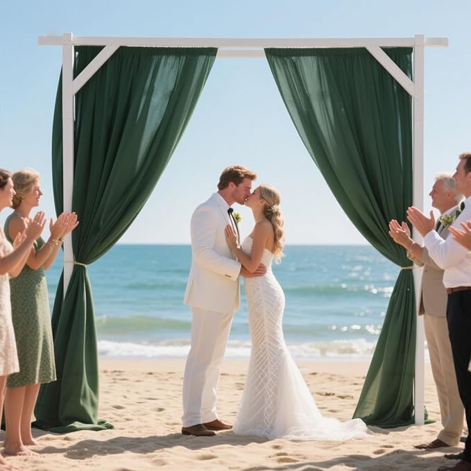 VOK Dark Green Wedding Arch Draping Fabric Chiffon Fabric, 29in x 18Ft Sheer - Image 6