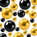 180PCS Black Gold Beads for Centerpieces Vases, No Hole Polished Pearl Makeup by Cusmation