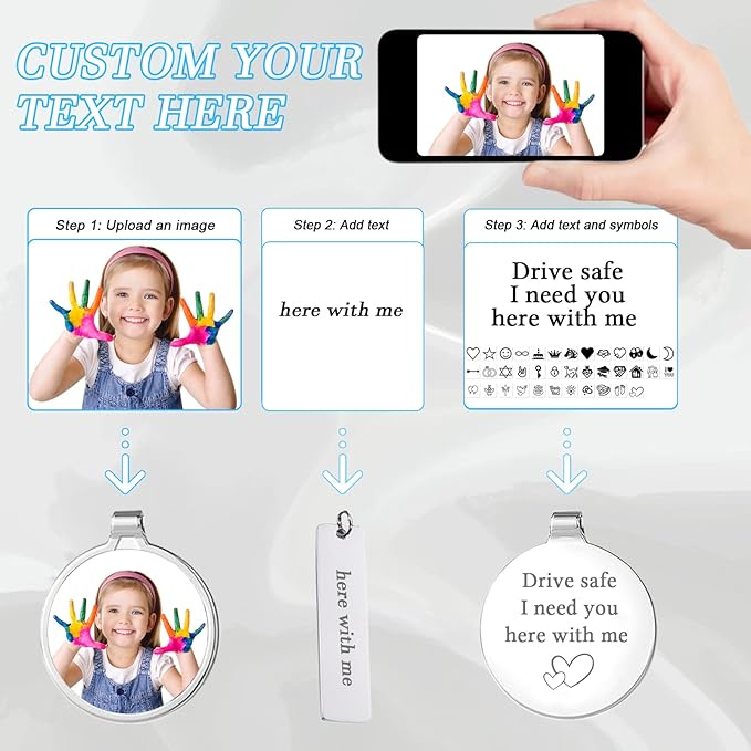 Custom Keychain with Picture Double-sided Personalized Photo Text Keychain - Image 2
