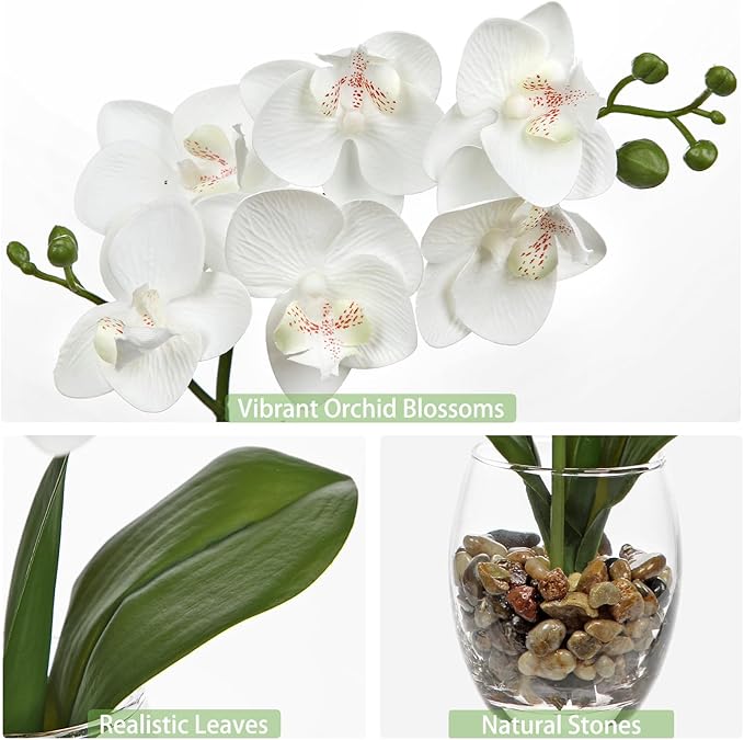 White Orchids Artificial Flowers - Image 3