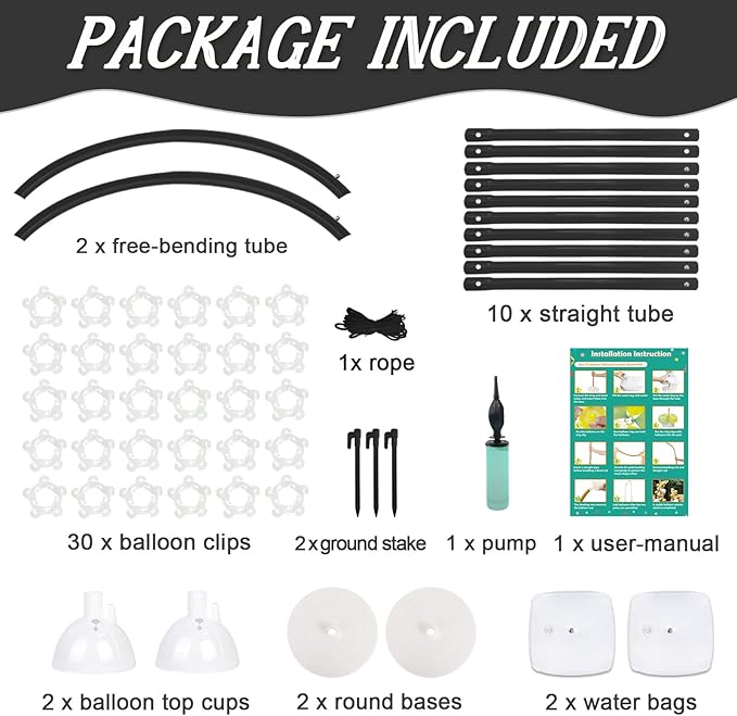AerWo Balloon Arch Kit Stand, 8.2ft+6ft Half Arch Balloon Stand - Image 6