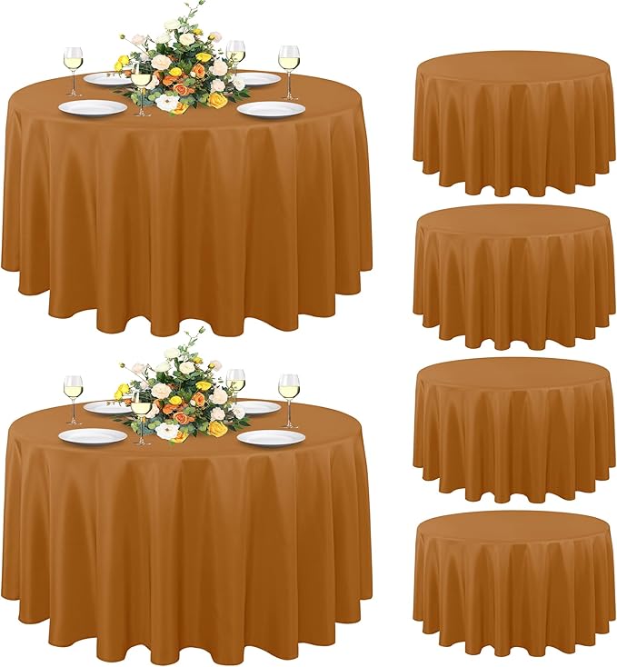 sancua 6 Pack Round Tablecloth 90 Inch, Stain and Wrinkle Resistant Fall Table by sancua