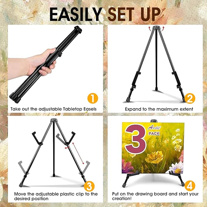 AROIC 12 Pack 14'' Tabletop Easels, Adjustable Portable Table Top Easel - Image 4