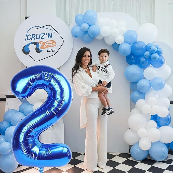 40 Inch Balloon Number 2 Navy Blue, Large Foil Dark Royal Blue Number Balloons - Image 6