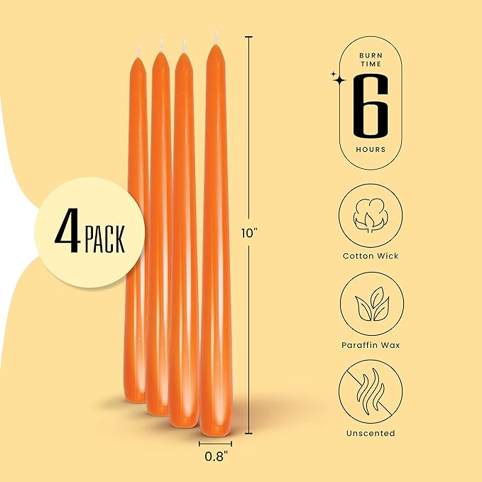 Leor & Lair Orange Taper Candles - Image 2