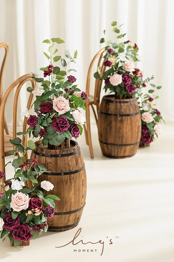 Ling's moment 17.5" Tall Standing Artificial Flowers Arrangements 4 pcs Fall - Image 4